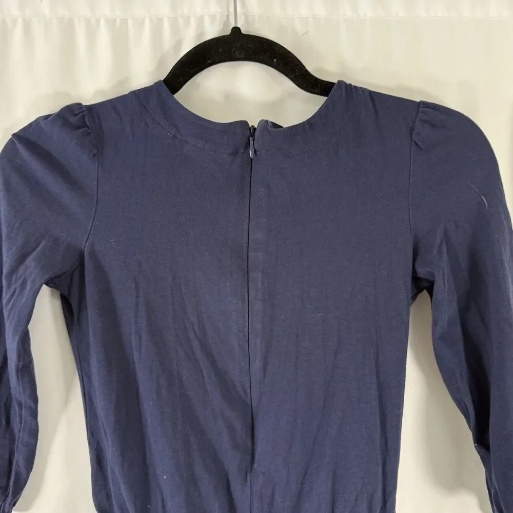 Gap Kids Romper Girls Medium Blue Sequin Long Sleeve Round Neck Zip Back